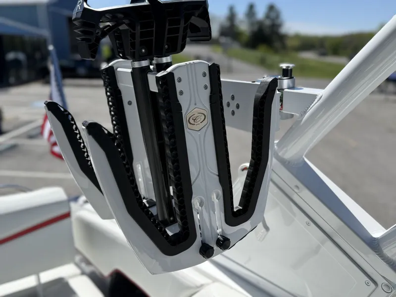 Slide: The Image of Cobalt R6 Surf 2026 boat with modern rack design. - 46