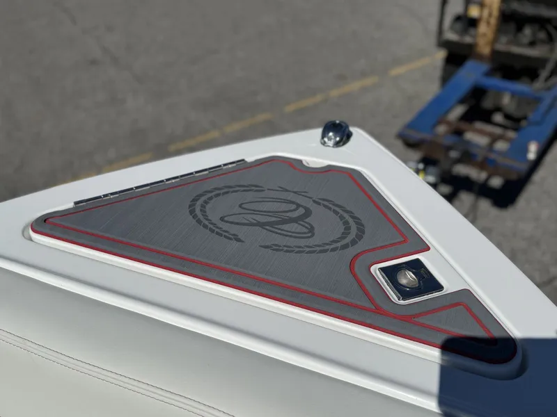 Slide: The Image of Close-up of 2026 Cobalt R6 Surf boat design detail. - 5