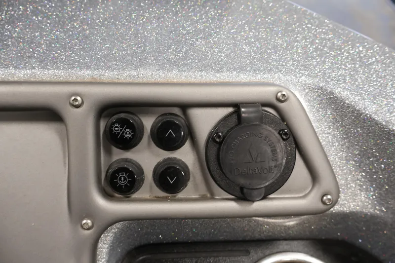 Slide: The Image of Control panel of a 2022 Ranger 1880MS boat with DeltaVolt charging system. - 14