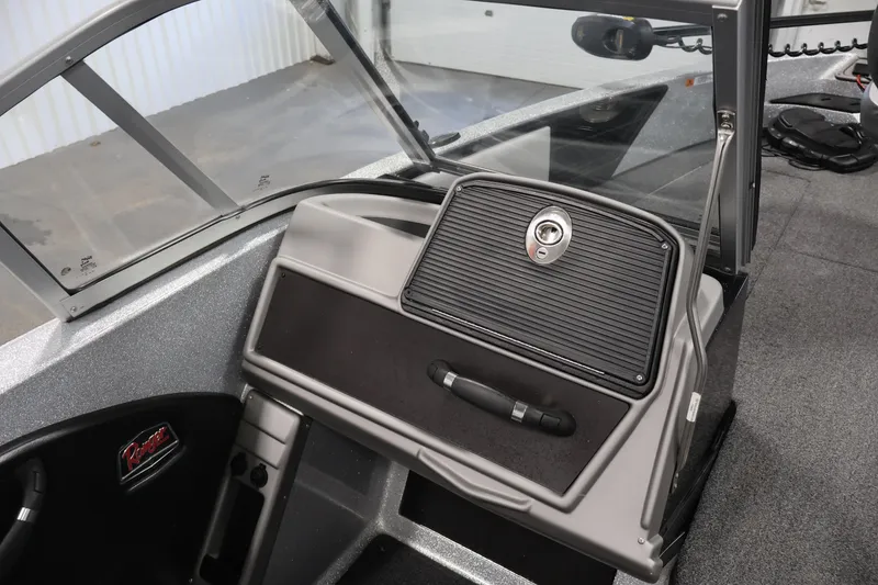 Slide: The Image of Interior of 2022 Ranger 1880MS boat with windshield and storage compartment. - 28