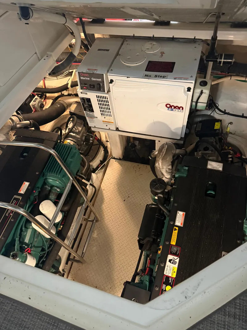 Slide: The Image of Engine room of a 2006 Cruisers Yachts 420 Express with generator. - 17