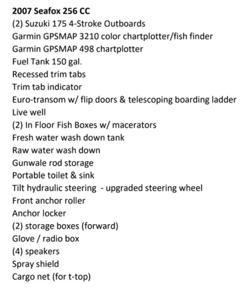 Slide: The Image of Sea Fox 256 Center Console 2007 - 12