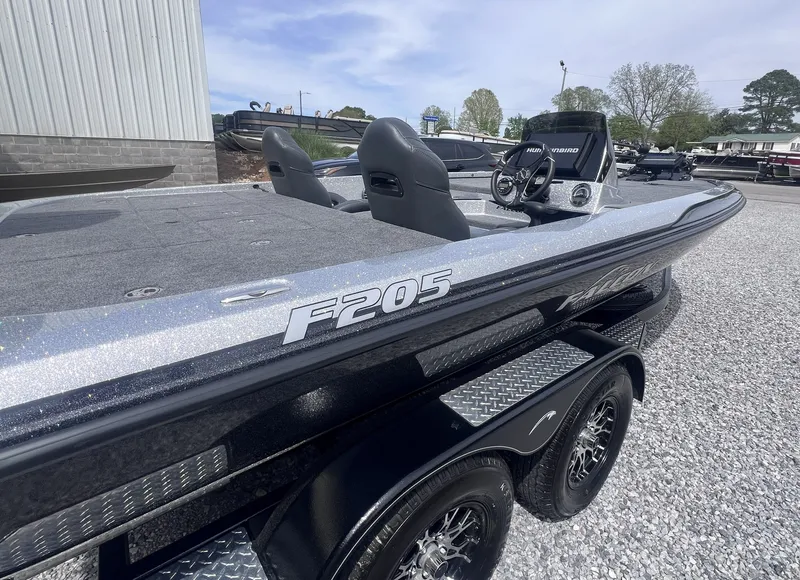 Slide: The Image of 2024 Falcon F205 boat on trailer, side view. - 3