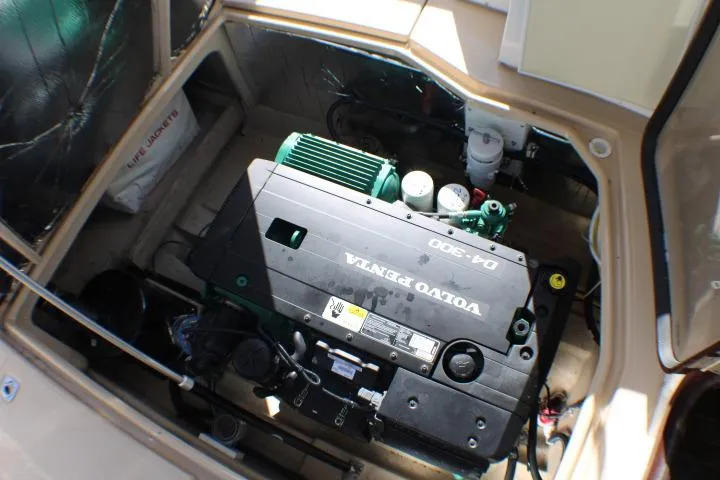 Slide: The Image of Engine compartment of 2019 Ranger Tugs R-31 CB with Volvo Penta D4-300 engine. - 28