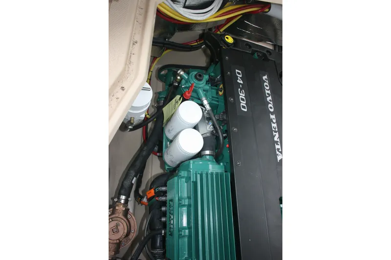 Slide: The Image of Engine compartment of 2019 Ranger Tugs R-31 CB with Volvo Penta D4-300 engine. - 32