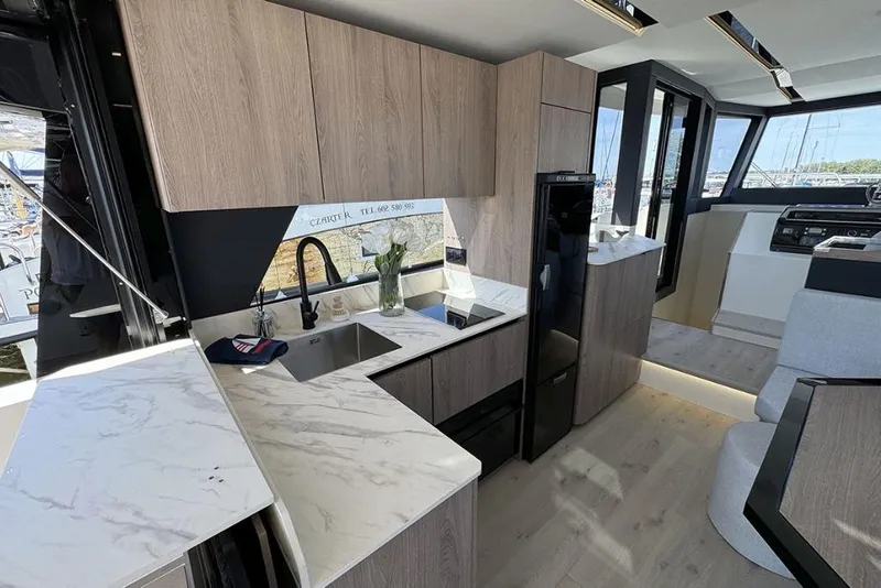Slide: The Image of Modern kitchen interior of 2026 Cobra Yachts Campione 41 Coupe with sleek design. - 9