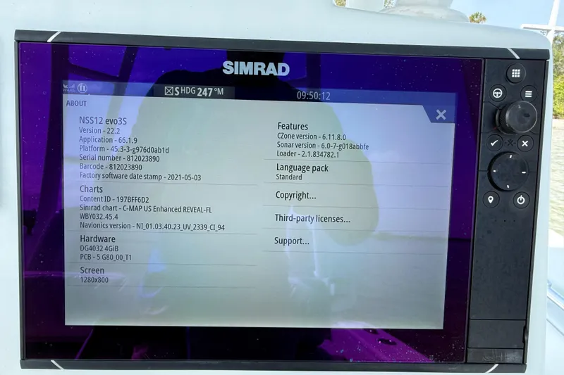 Slide: The Image of Simrad NSS12 evo3S display on 2023 Yellowfin 26 Hybrid boat dashboard. - 39