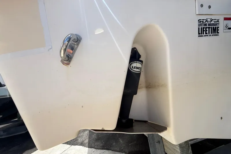 Slide: The Image of 2016 Sea Fox 226 Commander boat hull with Lenco trim tab actuator. - 52