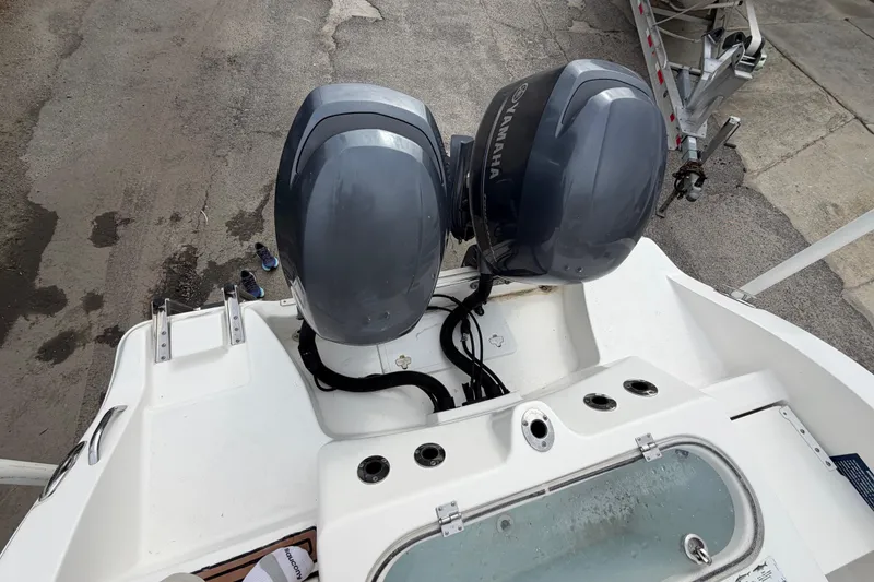 Slide: The Image of 2015 Sea Fox 266 Commander boat with dual Yamaha outboard engines. - 16