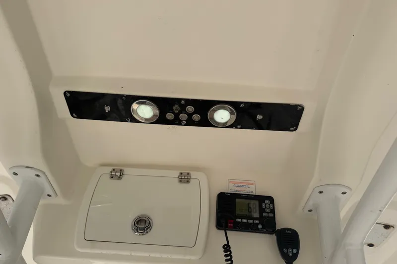 Slide: The Image of 2015 Sea Fox 266 Commander console with control panel and communication device. - 32