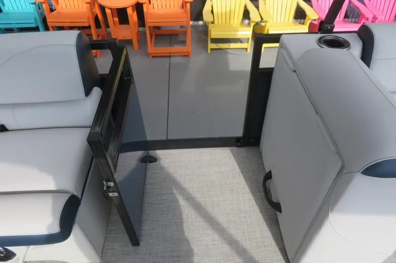 Slide: The Image of Interior of Avalon Venture 85 Rear Fish 2026 with seating area. - 15