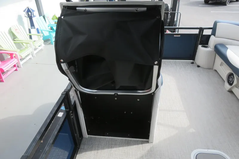 Slide: The Image of Interior of Avalon Venture 85 Rear Fish 2026 with seating area. - 16