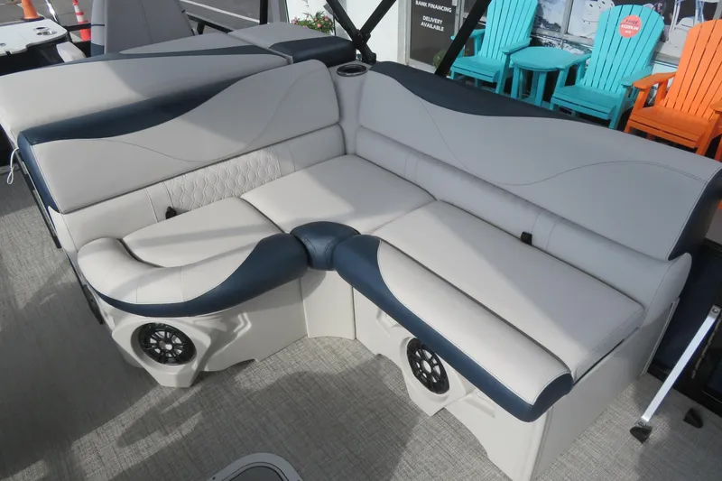 Slide: The Image of Luxurious seating in Avalon Venture 85 Rear Fish 2026 boat. - 19