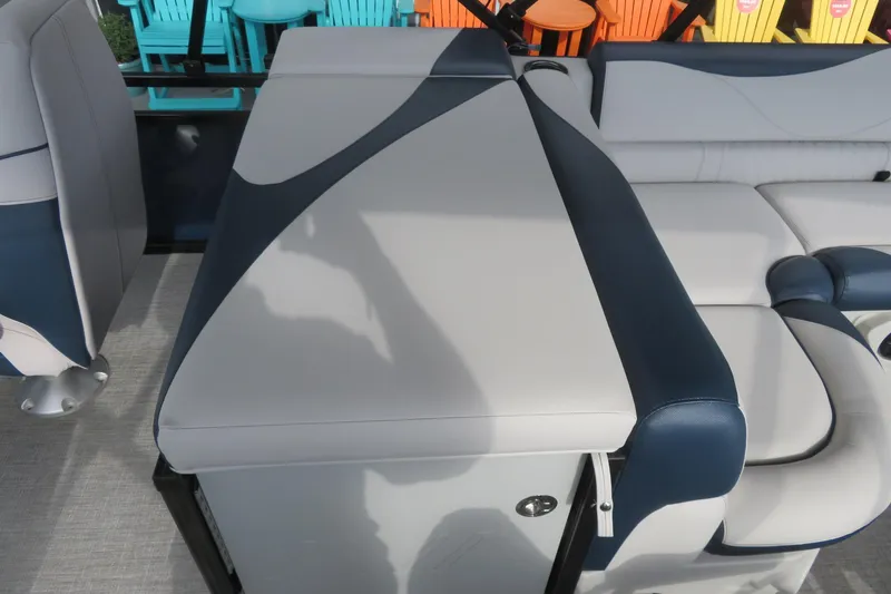 Slide: The Image of Interior of Avalon Venture 85 Rear Fish 2026 with modern seating. - 23