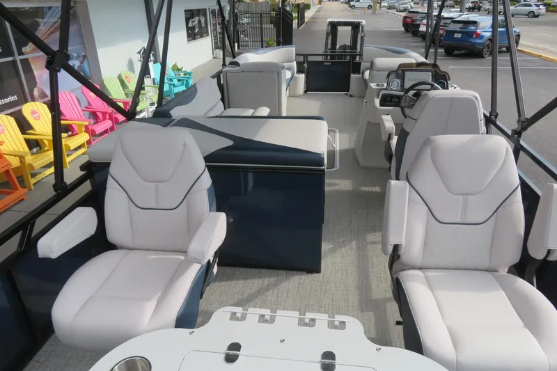 Slide: The Image of Interior of 2026 Avalon Venture 85 Rear Fish with luxurious seating. - 8