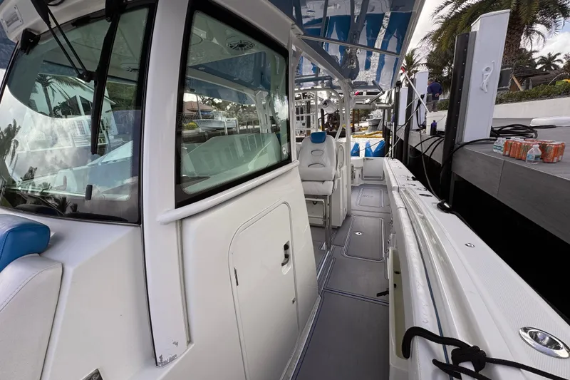 Slide: The Image of 2016 Hydra-Sports 4200 Siesta boat interior, showcasing sleek design and spacious layout. - 17