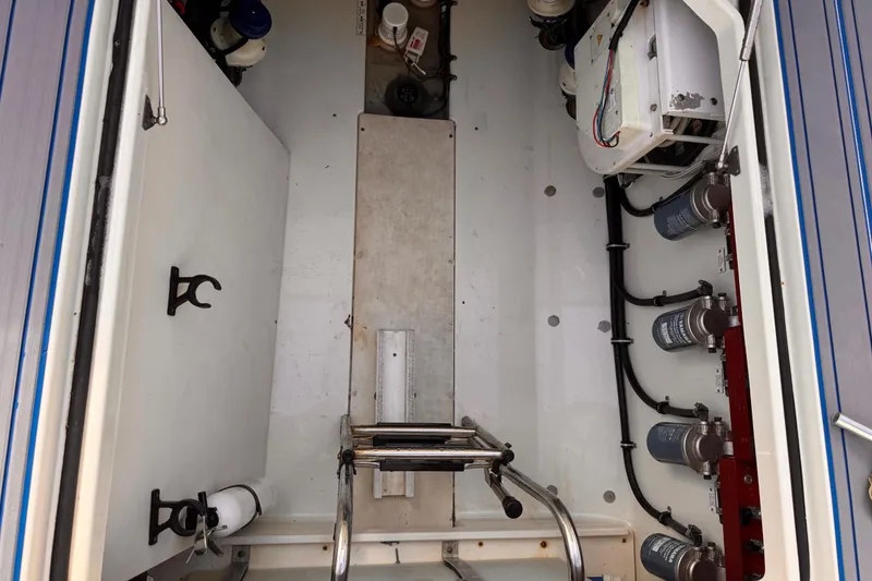 Slide: The Image of 2016 Hydra-Sports 4200 Siesta engine compartment with visible wiring and components. - 3