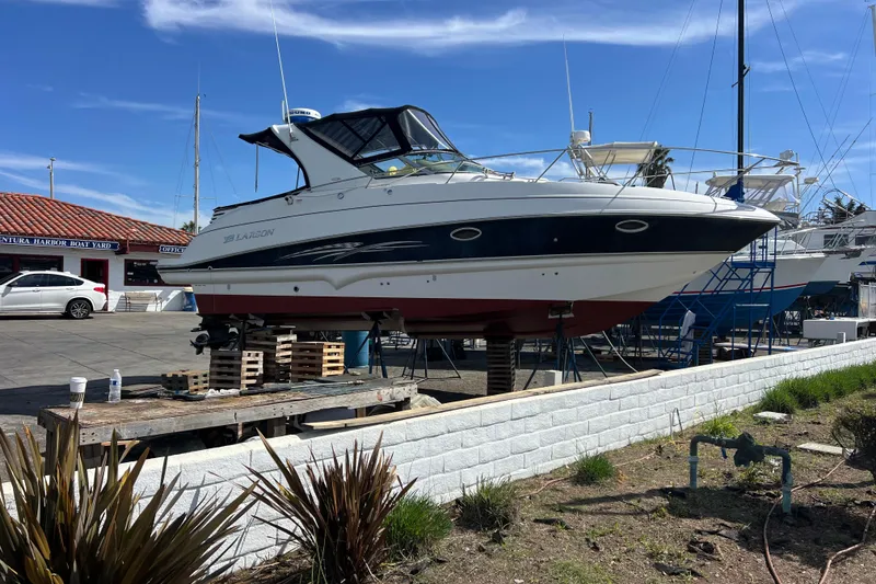 Slide: The Image of 2007 Larson Cabrio 310 boat on dry dock at Ventura Harbor Boat Yard. - 6