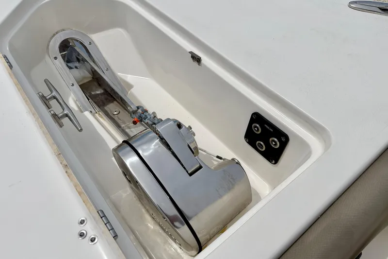 Slide: The Image of 2021 Key West 263 FS boat anchor compartment with stainless steel fittings. - 33