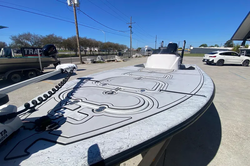 Slide: The Image of 2020 Coastal Custom Boats 23' Fury with sleek deck design and advanced trolling motor. - 15