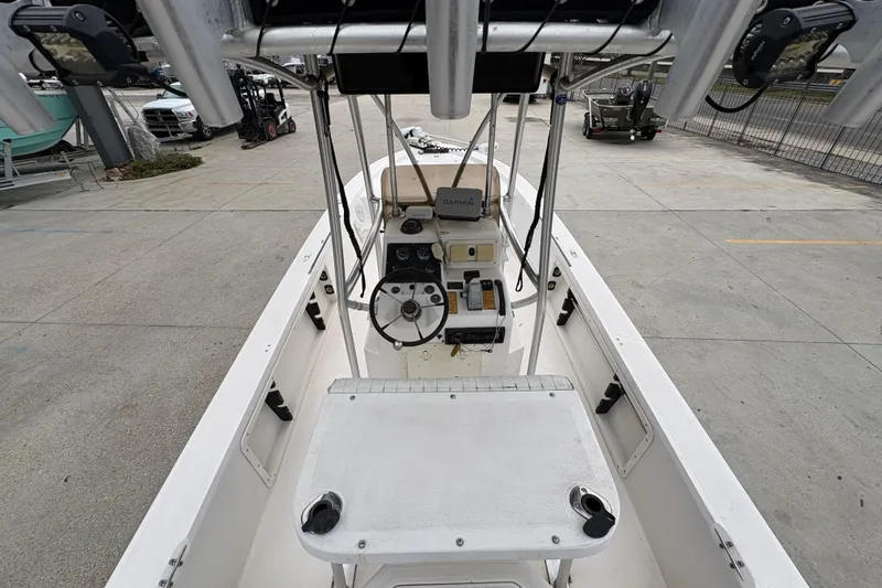 Slide: The Image of Kenner 21 VISION boat interior, 2000 model, featuring steering console and equipment. - 16