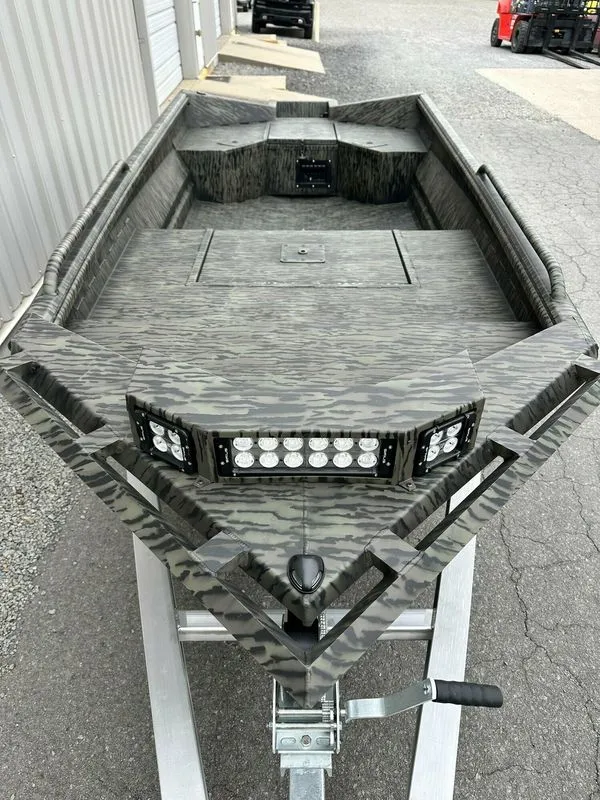 Slide: The Image of 2026 Reaper Boats 15FT with camouflage pattern and LED lights. - 4