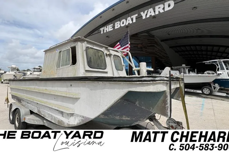 The Image of 1972 Custom 23' work/push boat at The Boat Yard, Louisiana, on a trailer. - 1