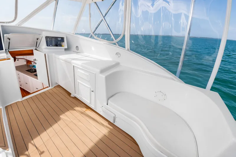 Slide: The Image of Interior of 1999 Custom Lohr 43 Express yacht on the sea. - 14