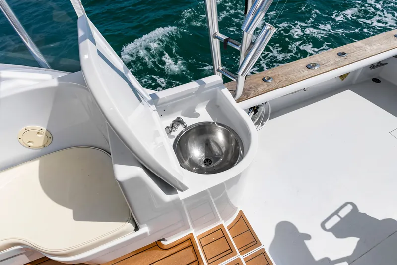 Slide: The Image of Deck area of the 1999 Custom Lohr 43 Express yacht. - 20