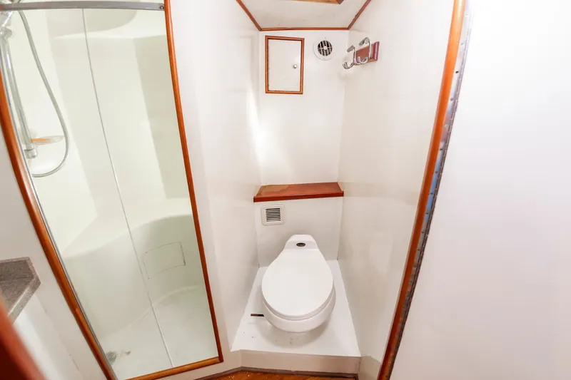 Slide: The Image of Bathroom in Custom Lohr 43 Express boat, year 1999. - 39