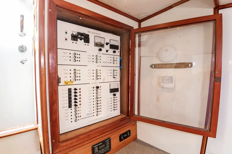 Slide: The Image of Electrical control panel on a Custom Lohr 43 Express yacht, year 1999. - 41