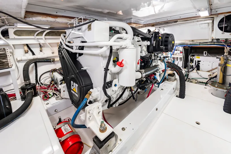 Slide: The Image of Engine room of 1999 Custom Lohr 43 Express with CAT engine. - 43