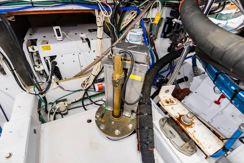 Slide: The Image of Engine room of a 1999 Custom Lohr 43 Express with wiring. - 45