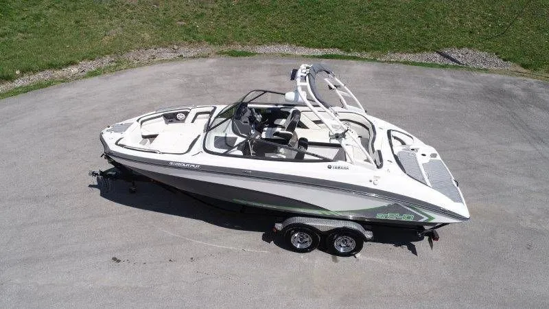 The Image of 2016 Yamaha AR240 boat on trailer, aerial view. - 1