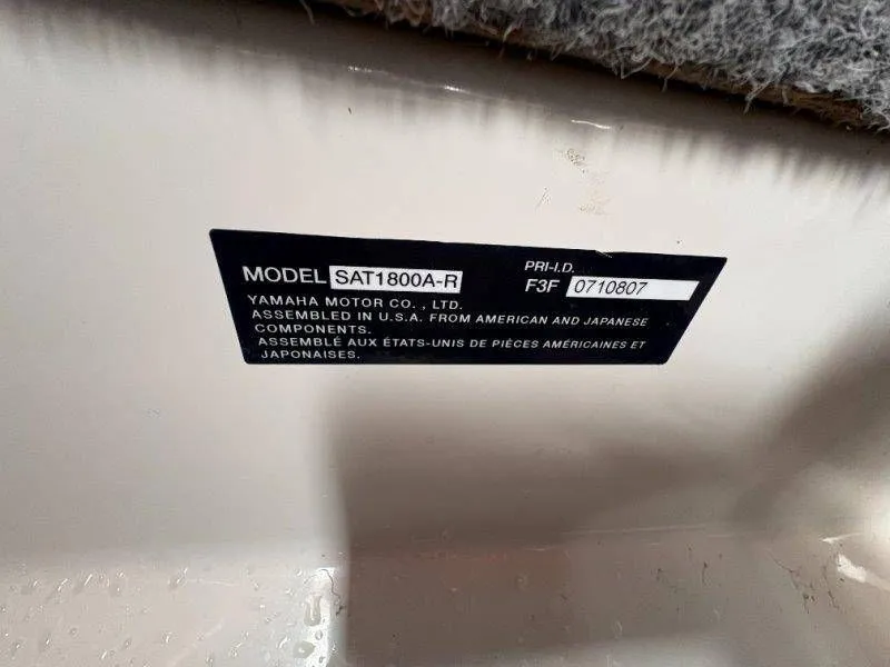 Slide: The Image of Yamaha AR240 2016 model plate with serial number and manufacturing details. - 33