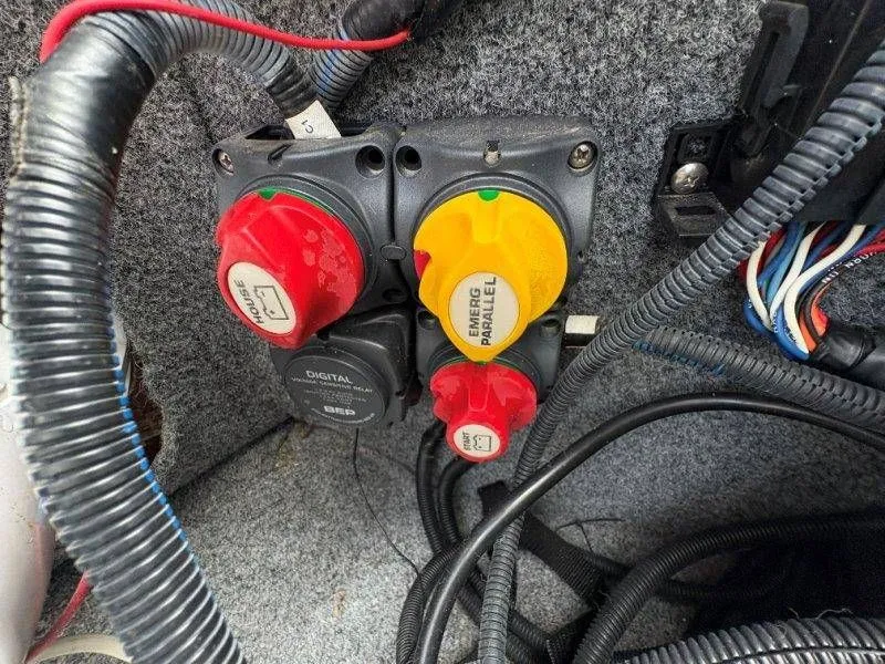 Slide: The Image of Yamaha AR240 2016 boat electrical panel with switches and wiring. - 39