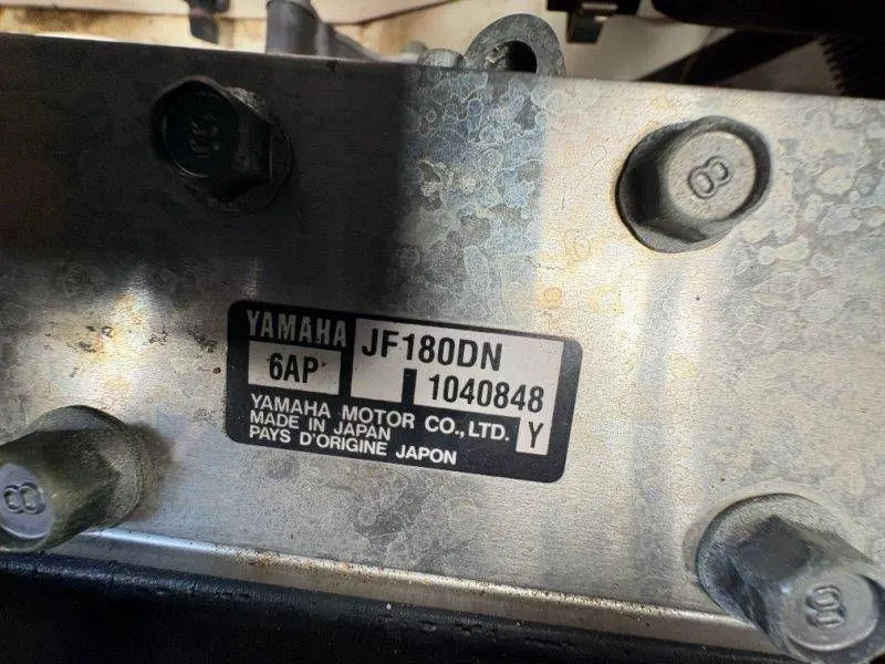 Slide: The Image of Yamaha AR240 2016 engine plate with serial number and country of origin. - 40