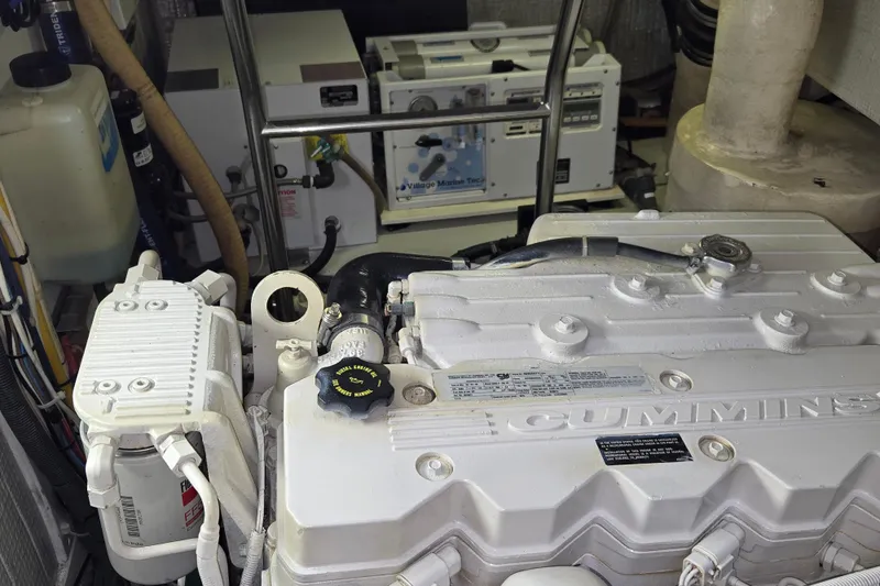 Slide: The Image of Engine room of 2009 American Tug 34 Rare Flybridge Model with Cummins engine. - 83