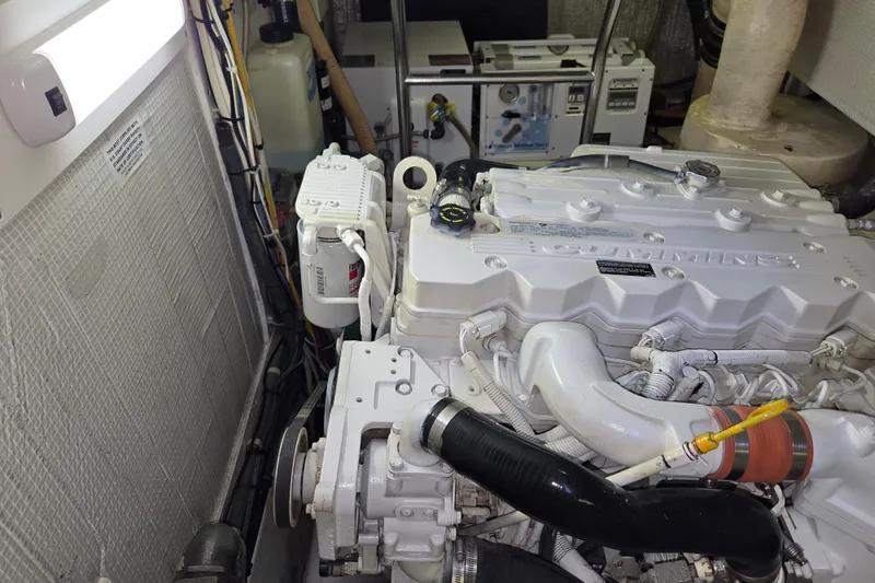 Slide: The Image of Engine room of 2009 American Tug 34 Rare Flybridge Model with Cummins engine. - 84