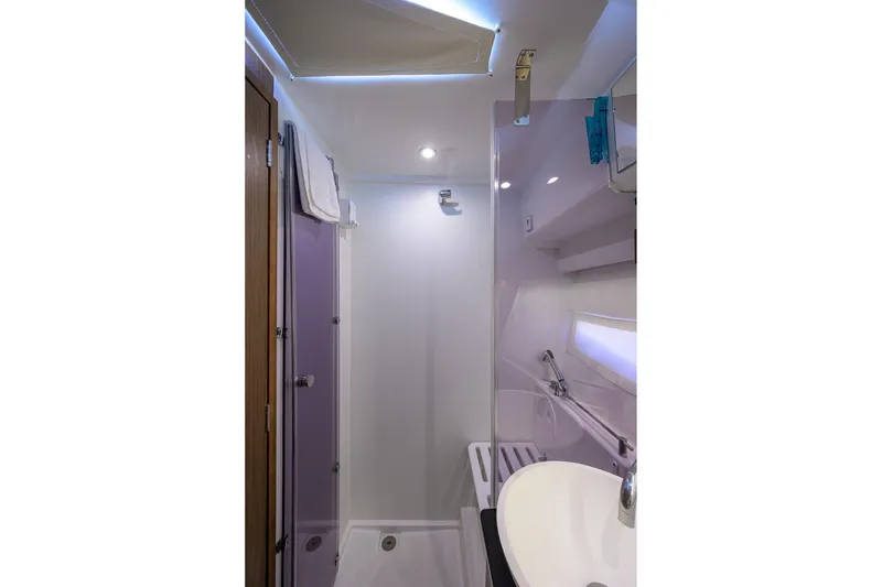 Slide: The Image of Modern bathroom interior of 2022 Jeanneau NC Weekender 1095 Fly yacht. - 34