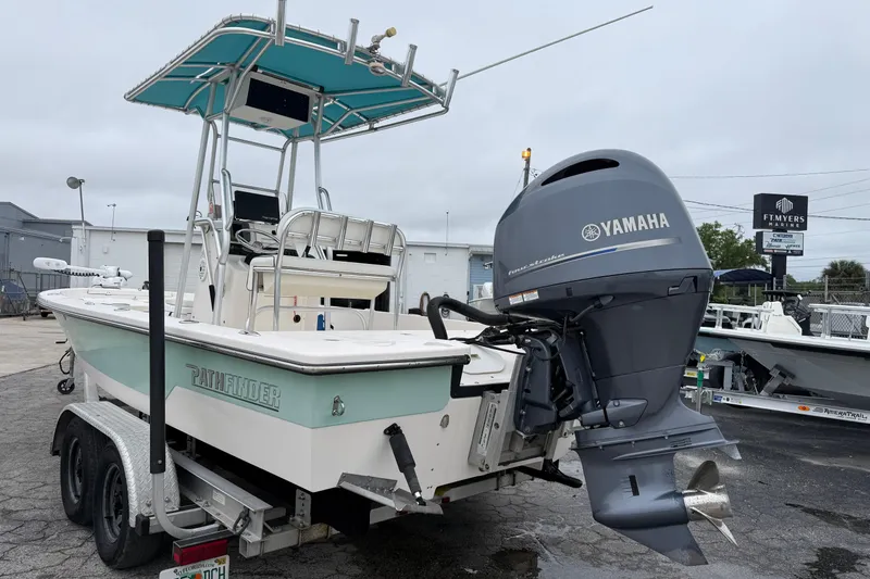 Slide: The Image of 2006 Pathfinder 2200 Tournament Edition boat with Yamaha outboard motor on trailer. - 4