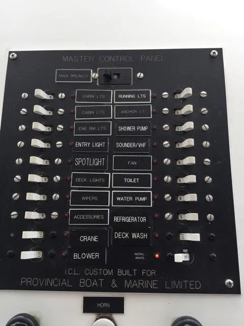 Slide: The Image of Control panel of a 2000 Provincial 42 Pleasure Boat. - 49