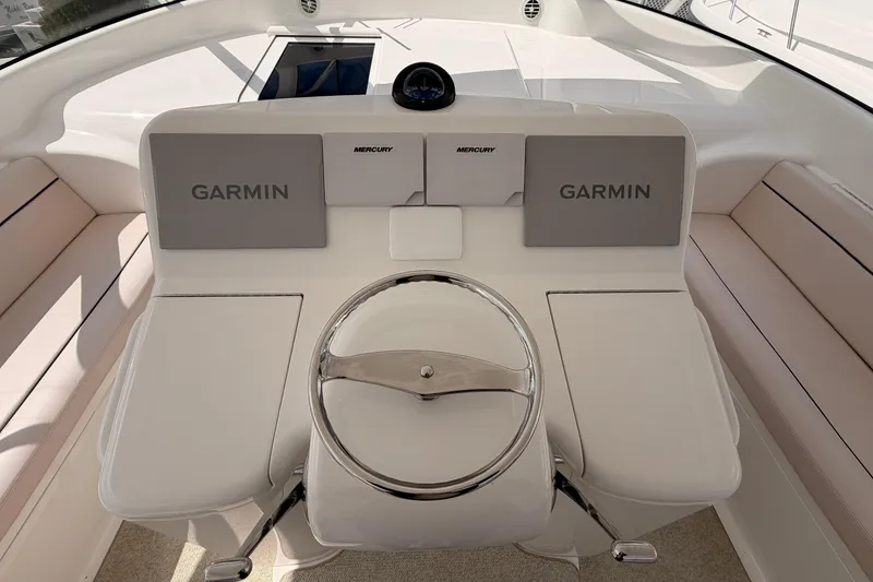 Slide: The Image of Helm of 2015 Viking 42 Open yacht with Garmin navigation displays. - 15