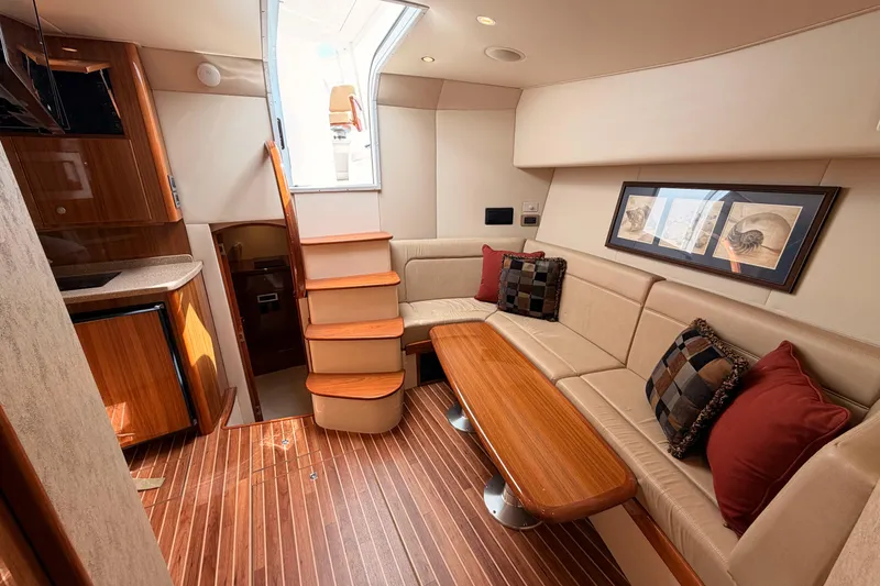 Slide: The Image of Luxurious interior of 2015 Viking 42 Open yacht with elegant seating and wooden finishes. - 21