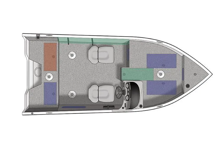 Slide: The Image of Manufacturer Provided Image: Top view of 2022 Crestliner 1750 Fish Hawk SE fishing boat layout. - 10