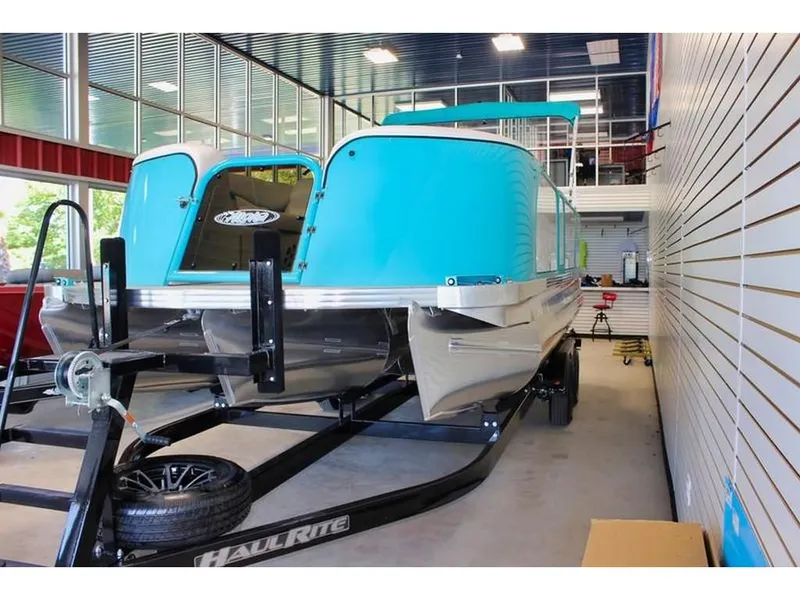 Slide: The Image of Aloha Club Series Tritoon w/150HP Suzuki. Trailer extra. 2023 - 8