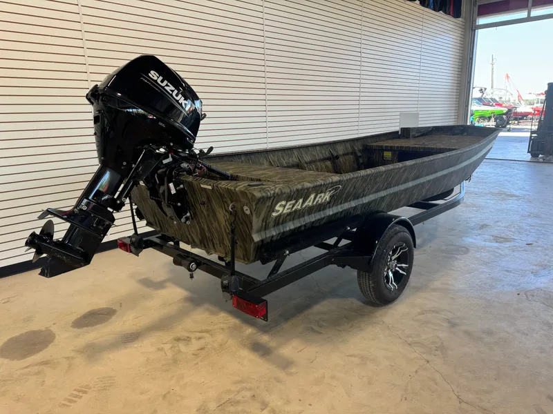Slide: The Image of SeaArk 1648 Special with 25hp Suzuki and custom single axle trailer 2025 - 12