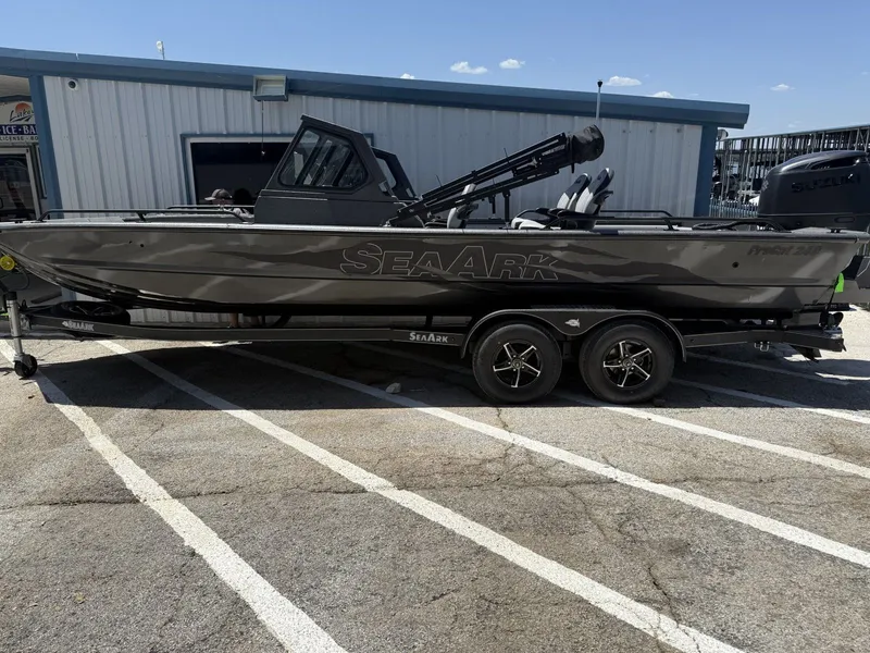 Slide: The Image of SeaArk PROCAT 240 with 250HP Suzuki and custom tandem axle trailer 2026 - 6
