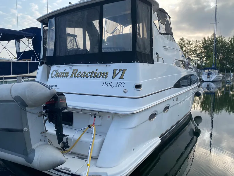Slide: The Image of 2000 Carver 396 Motor Yacht Chain Reaction VI docked in Bath, NC. - 3