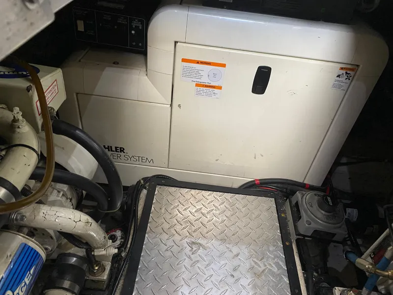 Slide: The Image of Engine room of a 2000 Carver 396 Motor Yacht with Kohler power system. - 39